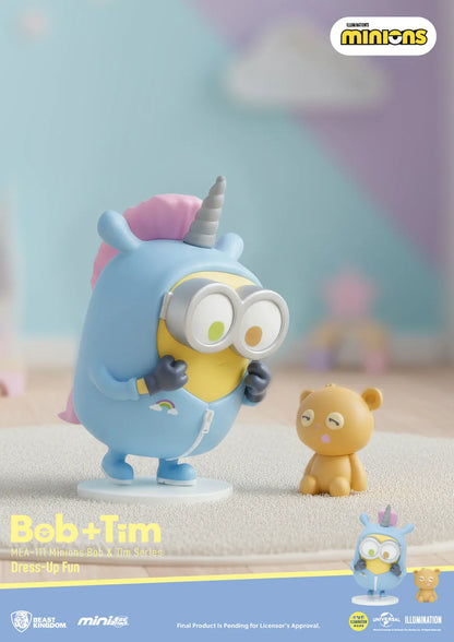 BEAST KINGDOM MINIONS BOB & TIM MINI EGG ATTACK SERIES SET (6) MINI FIGURA 10 cm