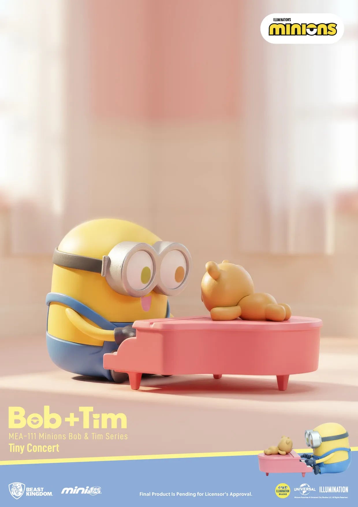 BEAST KINGDOM MINIONS BOB & TIM MINI EGG ATTACK SERIES SET (6) MINI FIGURA 10 cm
