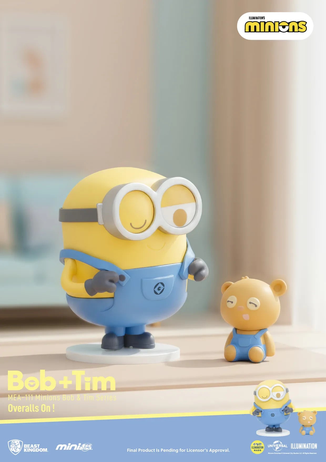 BEAST KINGDOM MINIONS BOB & TIM MINI EGG ATTACK SERIES SET (6) MINI FIGURA 10 cm