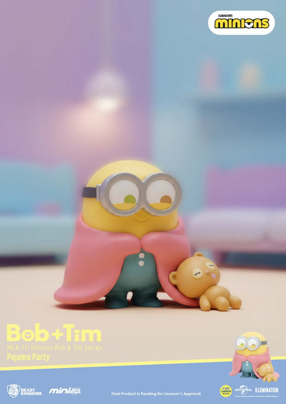 BEAST KINGDOM MINIONS BOB & TIM MINI EGG ATTACK SERIES SET (6) MINI FIGURA 10 cm