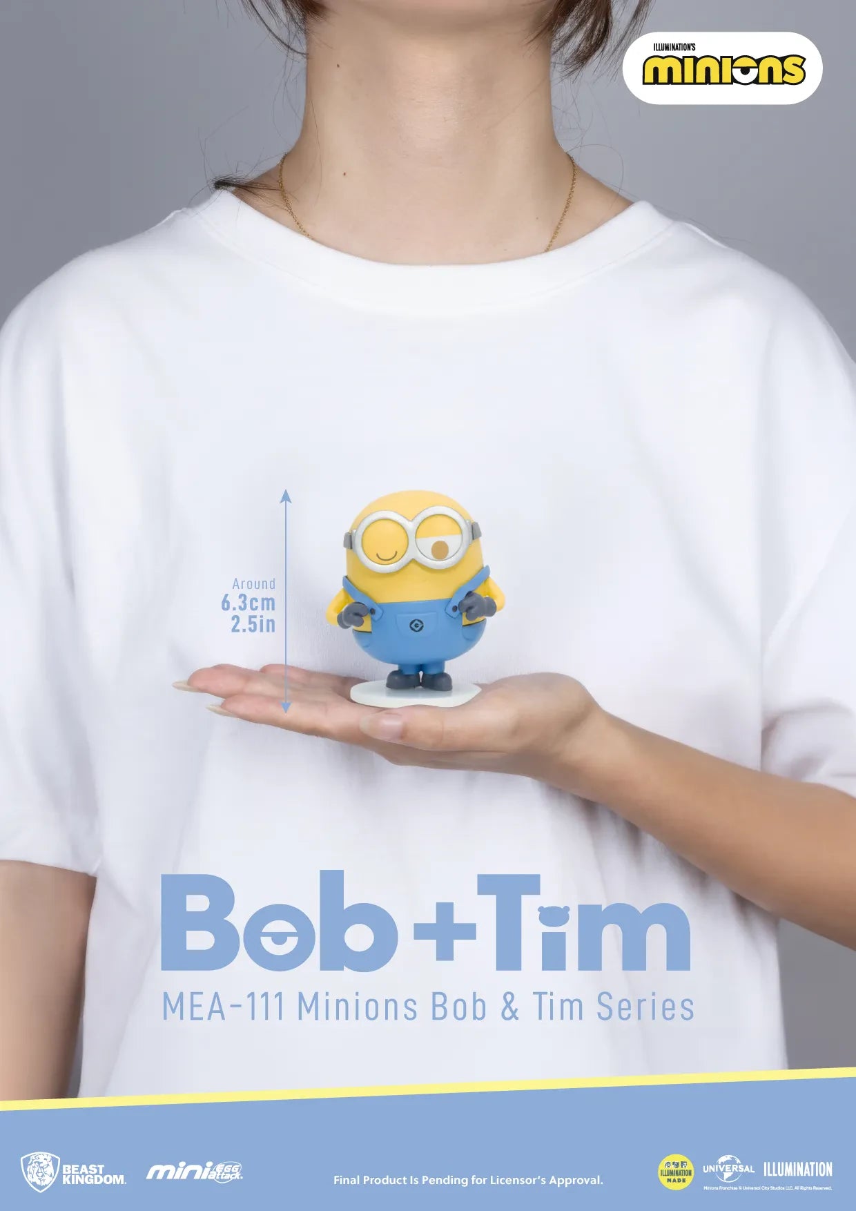 BEAST KINGDOM MINIONS BOB & TIM MINI EGG ATTACK SERIES SET (6) MINI FIGURA 10 cm