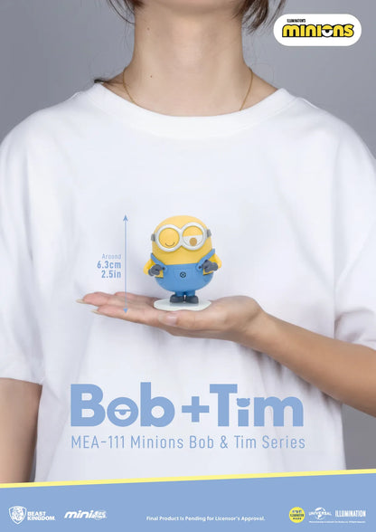 BEAST KINGDOM MINIONS BOB & TIM MINI EGG ATTACK SERIES SET (6) MINI FIGURA 10 cm