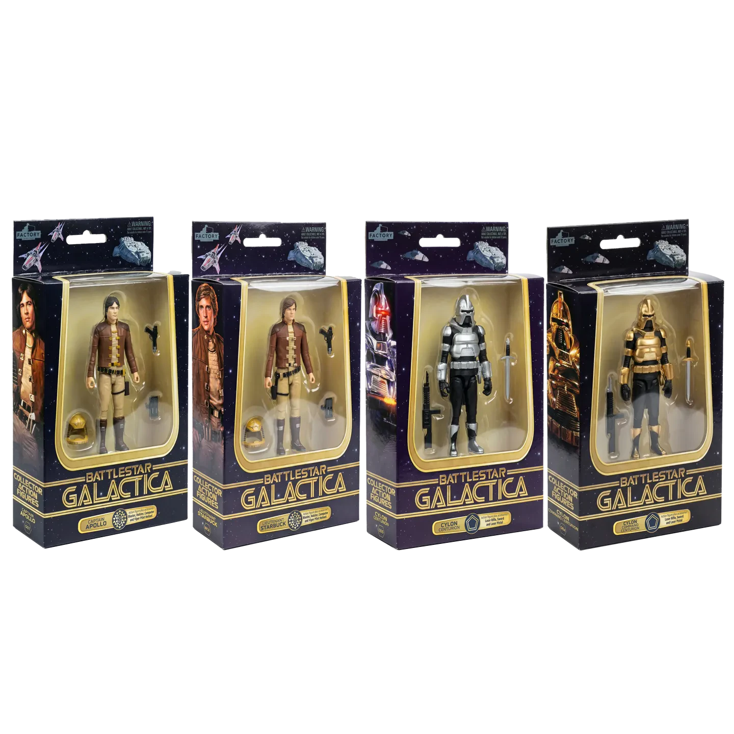 BATTLESTAR GALACTICA 3.75 INCH WAVE 1 ACTION FIGURE SET (4)