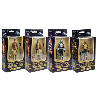 BATTLESTAR GALACTICA 3.75 INCH WAVE 1 ACTION FIGURE SET (4)