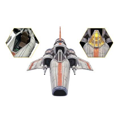 BATTLESTAR GALACTICA COLONIAL VIPER MKI ELECTRONIC VEHICLE + LIEUTENANT BOOMER FIGURE