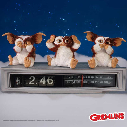 NEMESIS NOW GREMLINNS THREE WISE GIZMO FIGURINE SET MINI FIGURA 8.2 cm