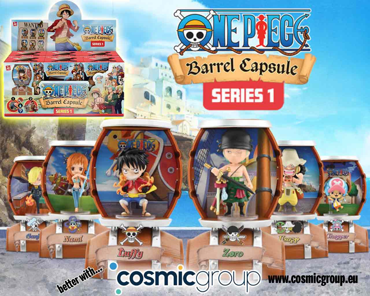 YUME - ONE PIECE - BARREL CAPSULE COLLECTION - 6 UNITS DISPLAY MINI FIGURA 10.3 cm