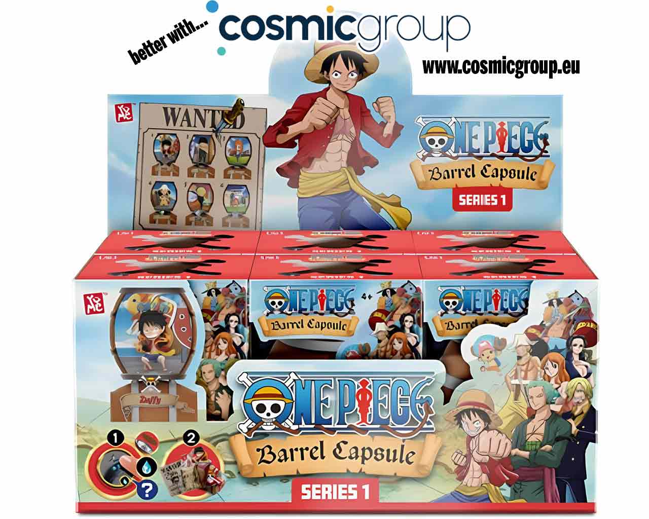 YUME - ONE PIECE - BARREL CAPSULE COLLECTION - 6 UNITS DISPLAY MINI FIGURA 10.3 cm