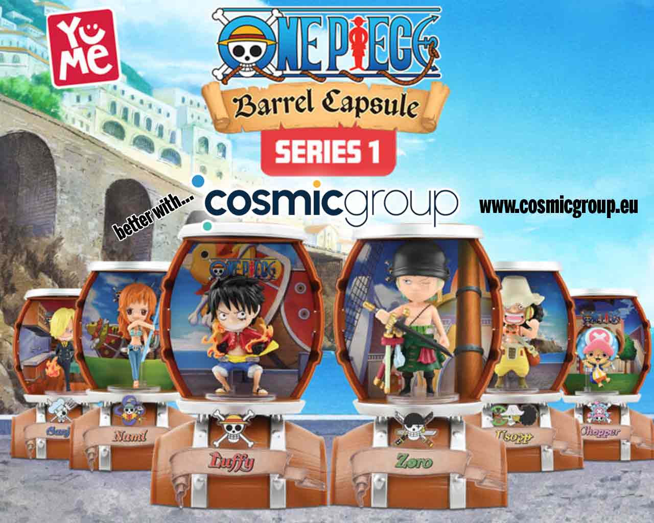 YUME - ONE PIECE - BARREL CAPSULE COLLECTION - 6 UNITS DISPLAY MINI FIGURA 10.3 cm