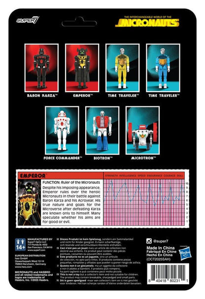 SUPER 7 MICRONAUTS WAVE 03 EMPEROR REACTION+ ACTION FIGURE 10 cm