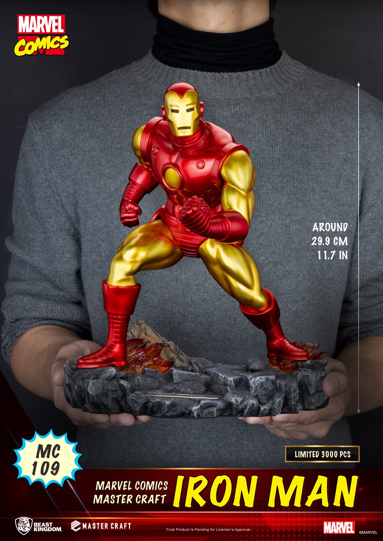 BEAST KINGDOM IRON MAN - MARVEL COMICS MASTER CRAFT STATUA 29.9 cm