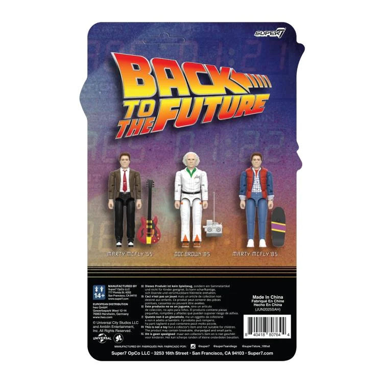 SUPER 7 BACK FUTURE WAVE 1 MARTY MCFLY '85 REACTION+ ACTION FIGURE 10 cm