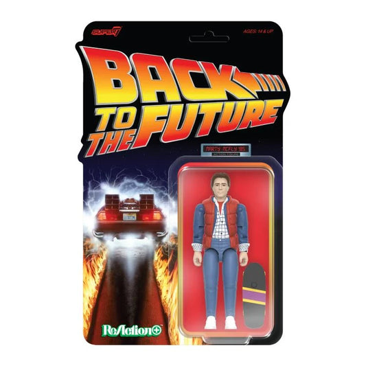 SUPER 7 BACK FUTURE WAVE 1 MARTY MCFLY '85 REACTION+ ACTION FIGURE 10 cm