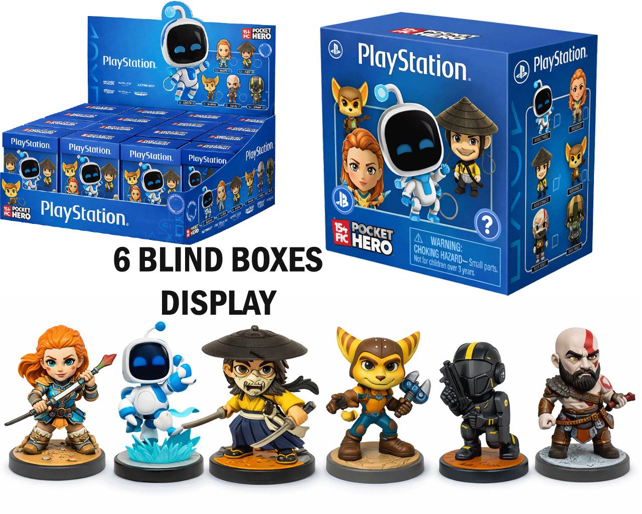 YUME SONY PLAYSTATION - ALL STARS HERO - BLIND BOX COUNTER DISPLAY (6) MINI FIGURA 8x8x12 cm
