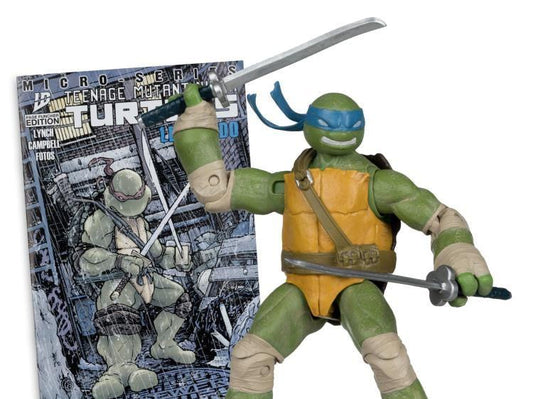 TEENAGE MUTANT NINJA TURLES 5IN FIGURE WITH COMIC WV1 LEONARDO