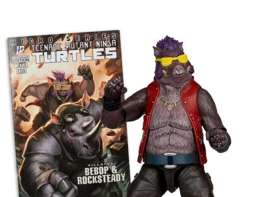 TEENAGE MUTANT NINJA TURLES 5IN FIGURE WITH COMIC WV2 BEBOP