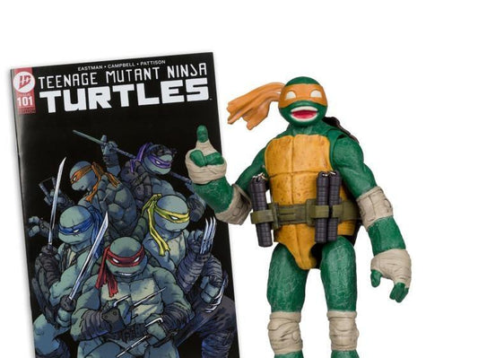 TEENAGE MUTANT NINJA TURLES 5IN FIGURE WITH COMIC WV2 MICHELANGELO