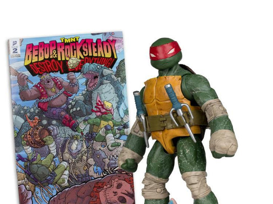 TEENAGE MUTANT NINJA TURLES 5IN FIGURE WITH COMIC WV2 RAPHAEL