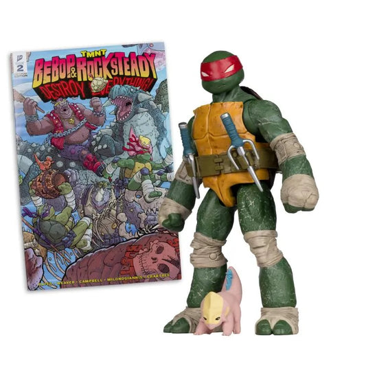 TEENAGE MUTANT NINJA TURLES 5IN FIGURE WITH COMIC WV2 RAPHAEL