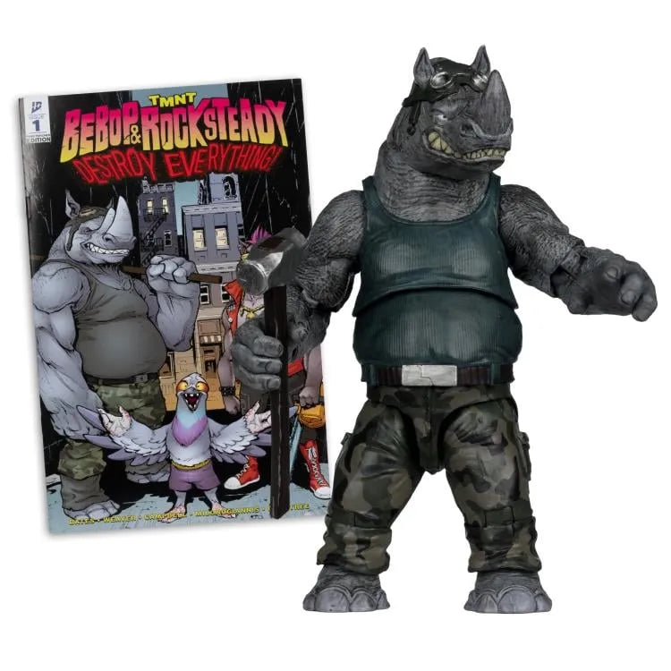 MCFARLANE TOYS 25 TEENAGE MUTANT NINJA TURLES 5IN COMIC WV2 ROCKSTEADY ACTION FIGURE 12.5 cm