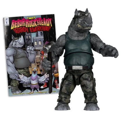 MCFARLANE TOYS 25 TEENAGE MUTANT NINJA TURLES 5IN COMIC WV2 ROCKSTEADY ACTION FIGURE 12.5 cm