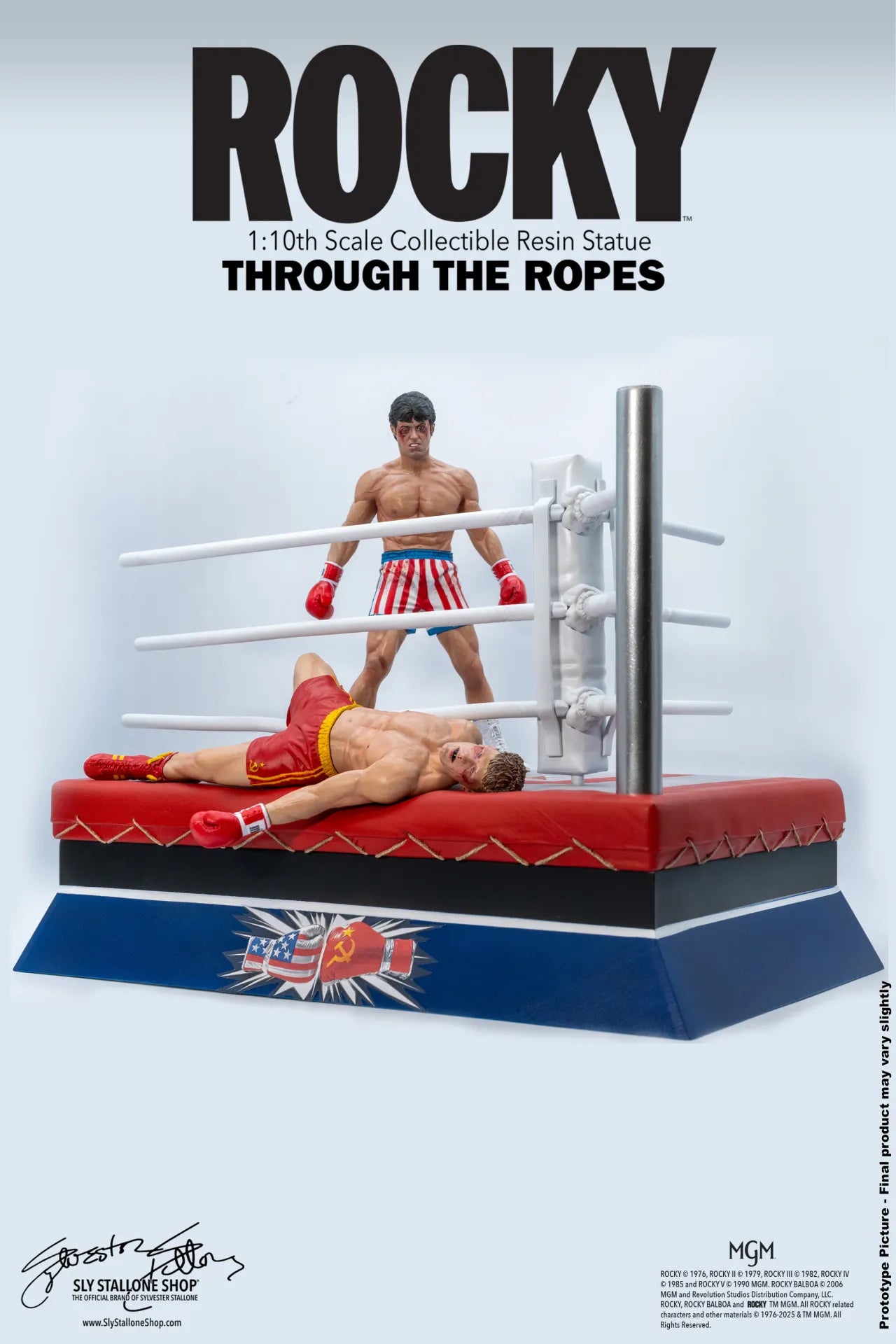 ROCKY OVER DRAGO THROUGH THE ROPES 1/10 STATUE