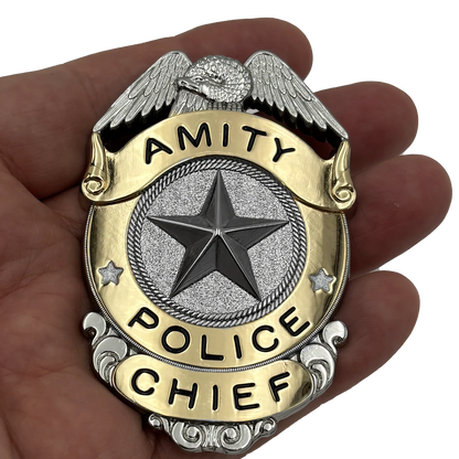 JAWS AMITY ISLAND POLICE CHIEF BADGE/PATCH LTD ED PROP REPLICA
