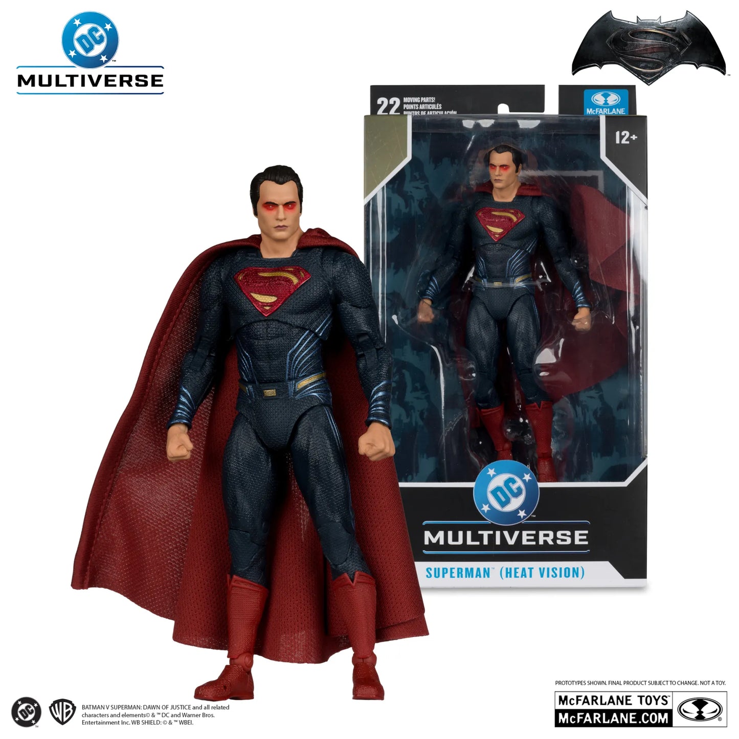 MCFARLANE TOYS 25 SUPERMAN - DC THEATRICAL 7INCH HEAT VISION BVS 2016 ACTION FIGURE 17 cm