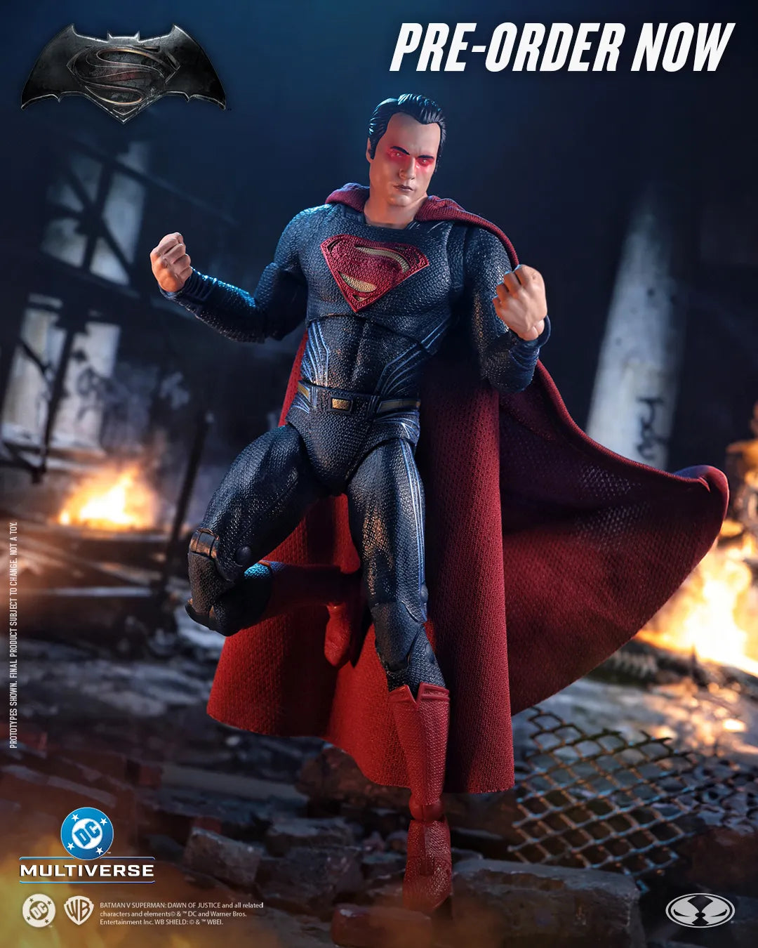 MCFARLANE TOYS 25 SUPERMAN - DC THEATRICAL 7INCH HEAT VISION BVS 2016 ACTION FIGURE 17 cm