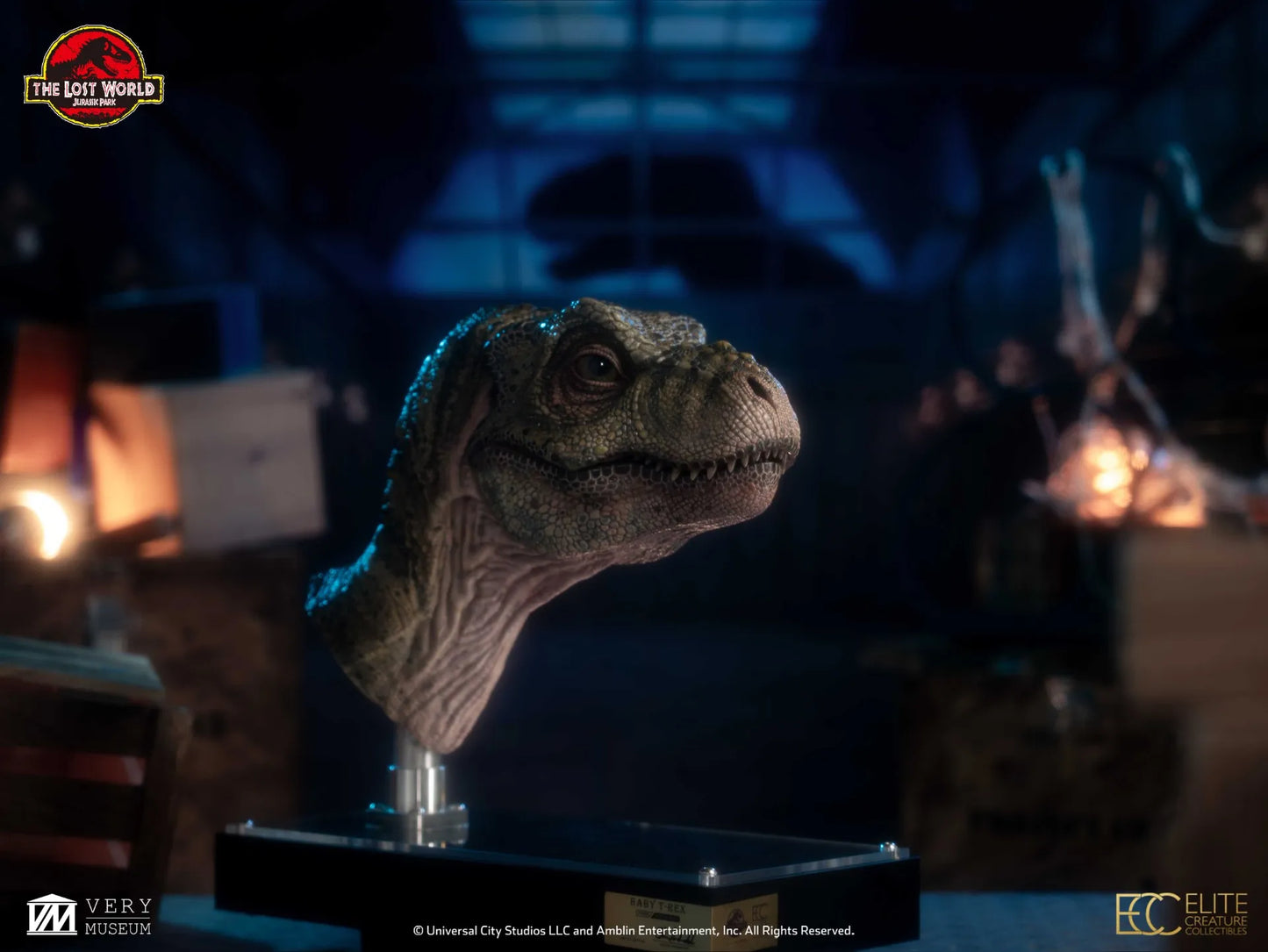 JURASSIC PARK 2 JUNIOR T-REX BUST PROP REPRODUCTION