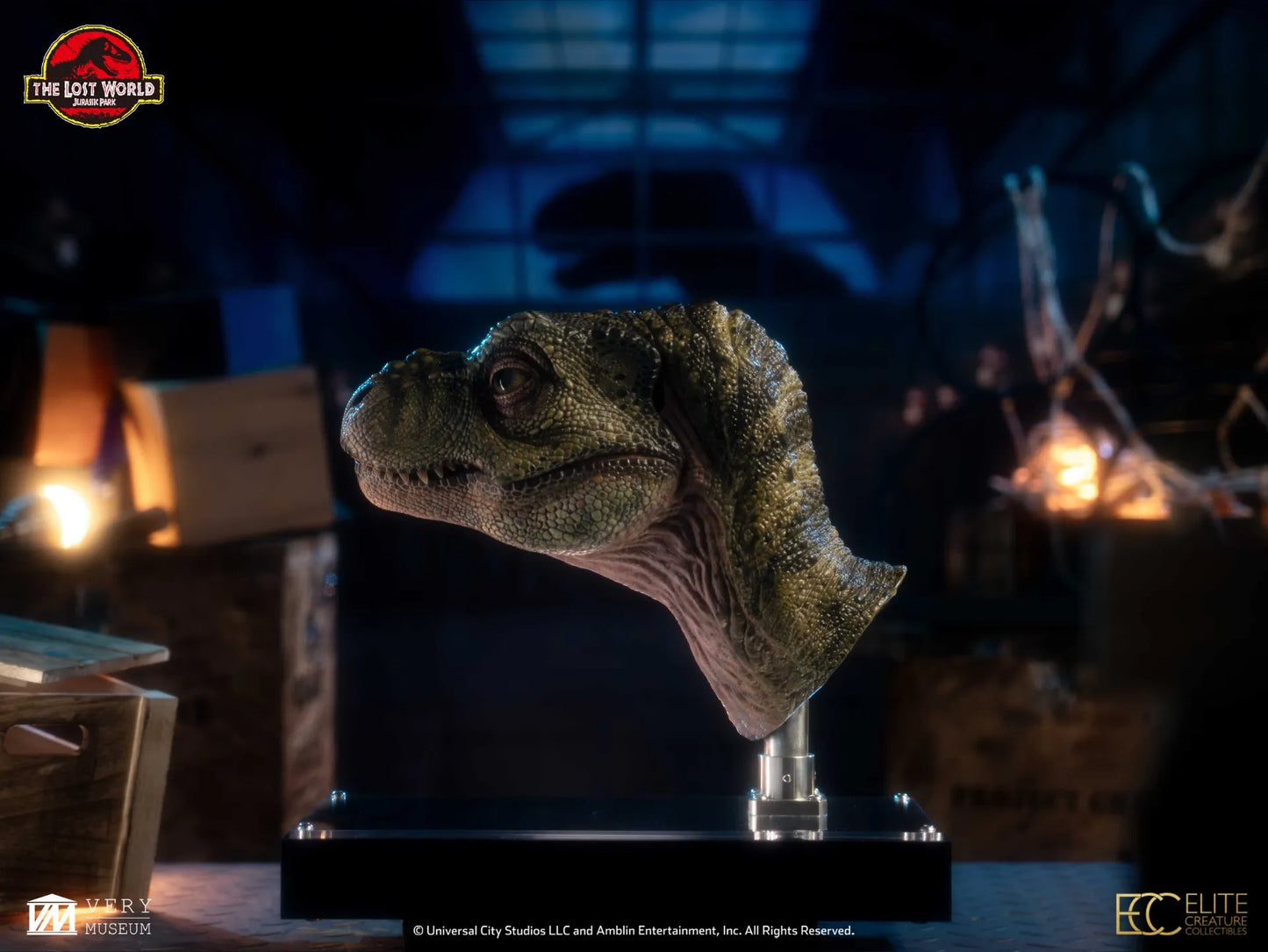 JURASSIC PARK 2 JUNIOR T-REX BUST PROP REPRODUCTION