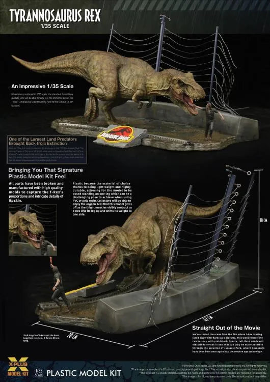JURASSIC PARK T-REX 1/35 PLASTIC MODEL KIT