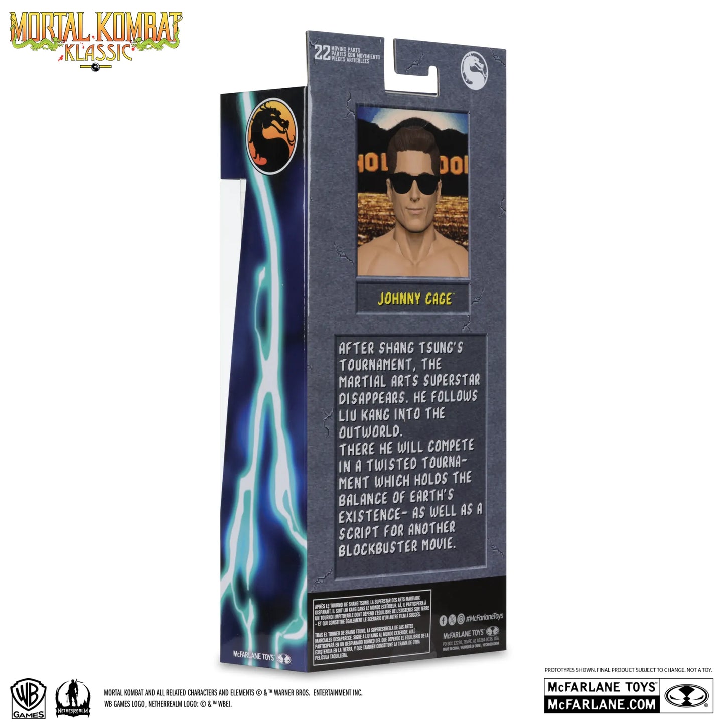 MCFARLANE TOYS 25 MORTAL KOMBAT KLASSICS 7INCH WAVE 4 JOHNNY CAGE ACTION FIGURE 17 cm