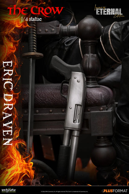 INFINITE STATUE CROW ERIC DRAVEN LUXURY ETERNAL EDITION PLUS FORMAT 1/4 STATUA reg.base 52x51x42.5cm - flame base 56x51x57cm