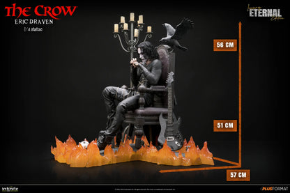 INFINITE STATUE CROW ERIC DRAVEN LUXURY ETERNAL EDITION PLUS FORMAT 1/4 STATUA reg.base 52x51x42.5cm - flame base 56x51x57cm