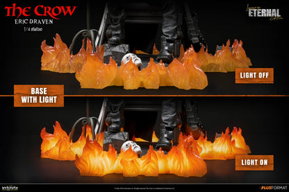 INFINITE STATUE CROW ERIC DRAVEN LUXURY ETERNAL EDITION PLUS FORMAT 1/4 STATUA reg.base 52x51x42.5cm - flame base 56x51x57cm