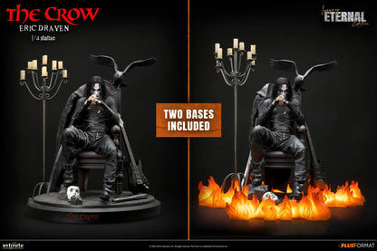 INFINITE STATUE CROW ERIC DRAVEN LUXURY ETERNAL EDITION PLUS FORMAT 1/4 STATUA reg.base 52x51x42.5cm - flame base 56x51x57cm