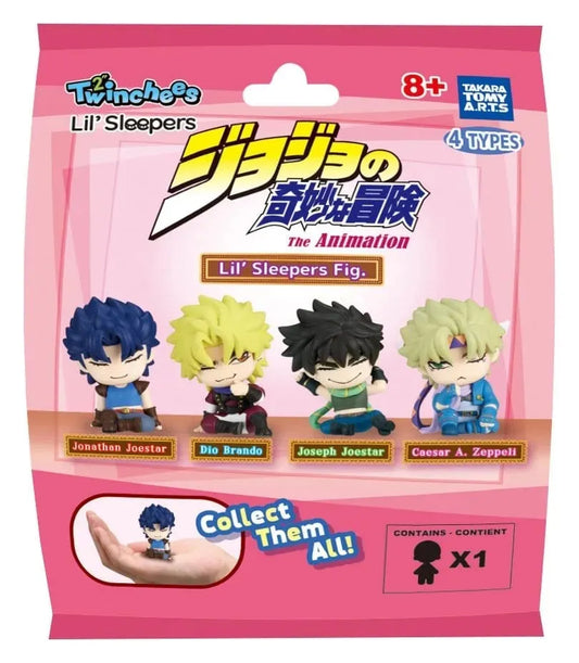 TOMY JOJO'S BIZARRE ADV.TWINCHEES LIL' SLEEPERS FIGURINE DISPLAY (24) MINI FIGURA 5 cm