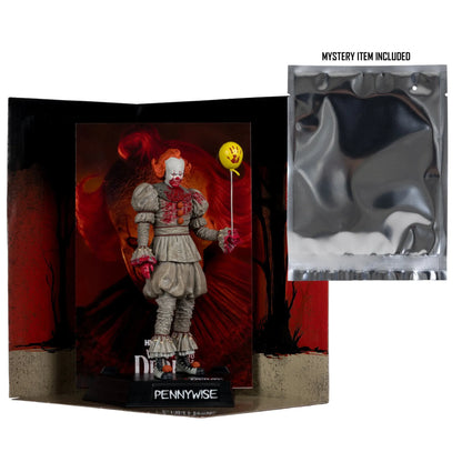 MCFARLANE TOYS 25 MOVIE MANIACS 6INCH POSED WELCOME DERRY WV2 PENNYWISE BLOODY STATUA 16 cm
