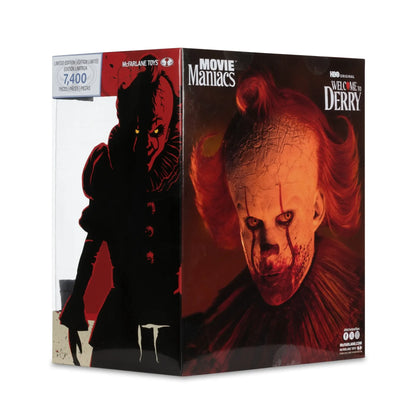 MCFARLANE TOYS 25 MOVIE MANIACS 6INCH POSED WELCOME DERRY WV2 PENNYWISE BLOODY STATUA 16 cm