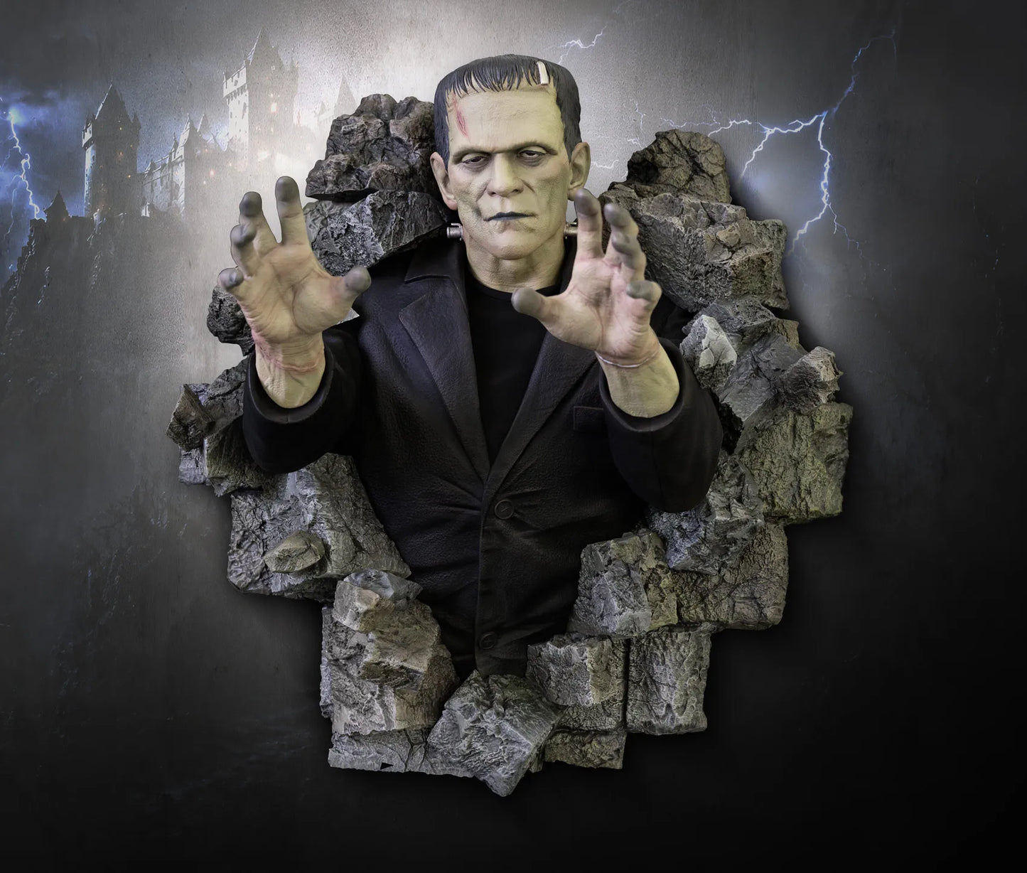 HOLLYWOOD COLLECTIBLES FRANKENSTEIN LIFESIZE WALL SCULPTURE STATUA 94 cm