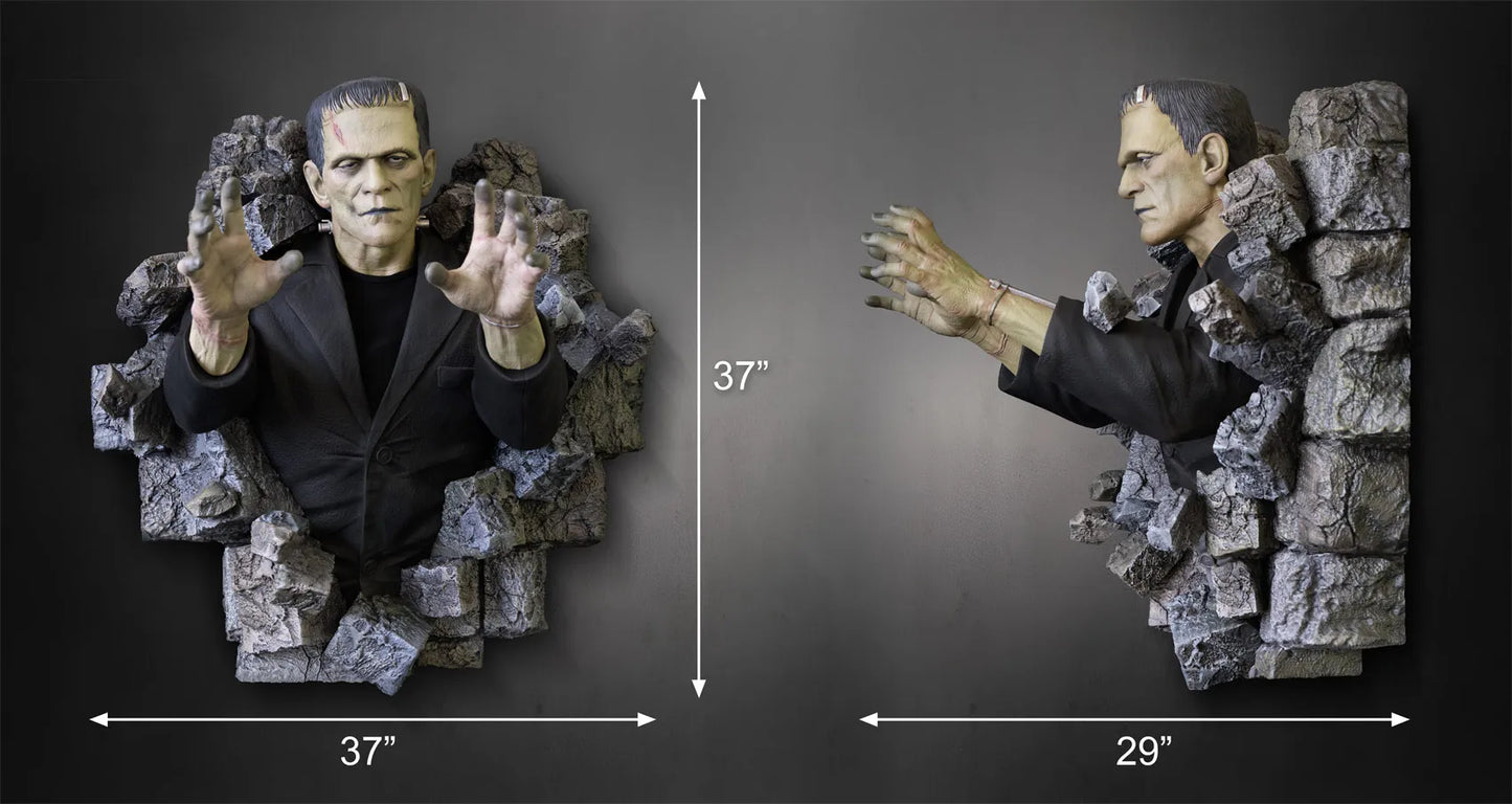 HOLLYWOOD COLLECTIBLES FRANKENSTEIN LIFESIZE WALL SCULPTURE STATUA 94 cm