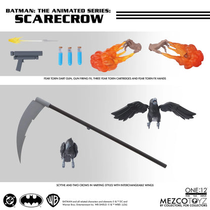 MEZCO TOYS ONE 12 COLLECTIVE BATMAN ANIMATED SERIES SCARECROW AF ACTION FIGURE 17 cm