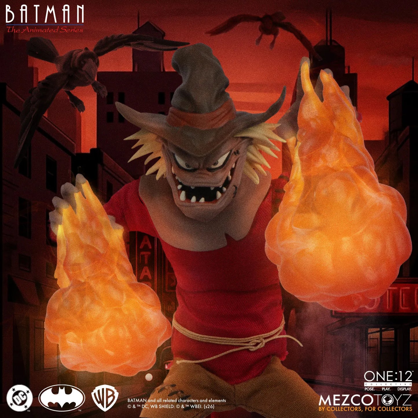 MEZCO TOYS ONE 12 COLLECTIVE BATMAN ANIMATED SERIES SCARECROW AF ACTION FIGURE 17 cm