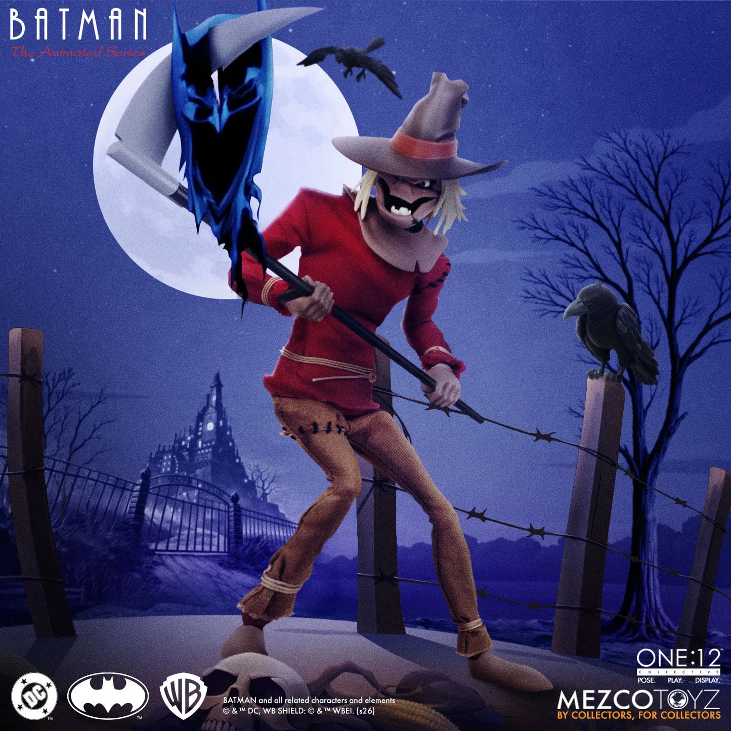 MEZCO TOYS ONE 12 COLLECTIVE BATMAN ANIMATED SERIES SCARECROW AF ACTION FIGURE 17 cm