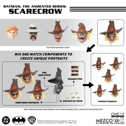 MEZCO TOYS ONE 12 COLLECTIVE BATMAN ANIMATED SERIES SCARECROW AF ACTION FIGURE 17 cm