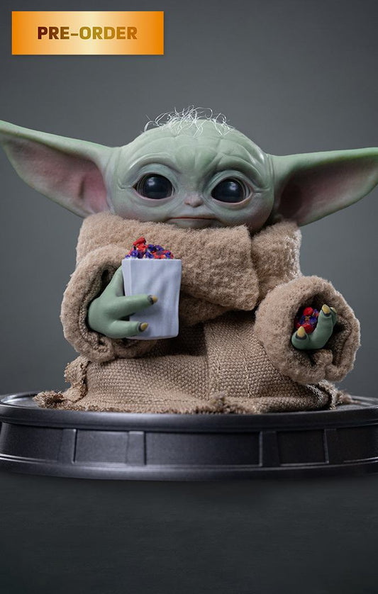 IRON STUDIOS MANDALORIAN & GROGU MOVIE GROGU POPCORN TIME LEGACY 1/4 STATUA 9.6 cm