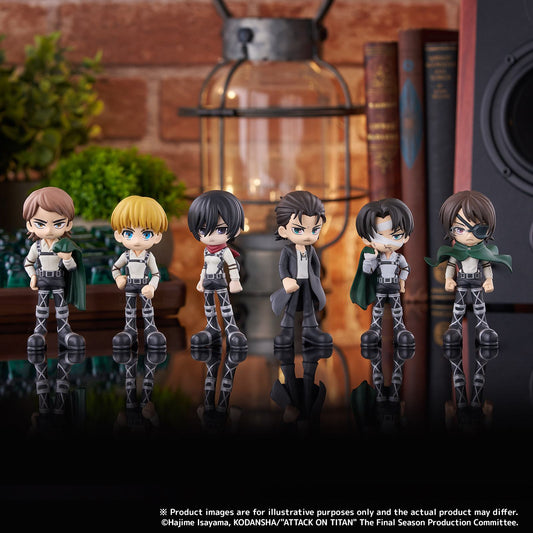 BUSHIROAD CREATIVE - ATTACK ON TITAN PALVERSE MINI SET (6) MINI FIGURA 9 cm