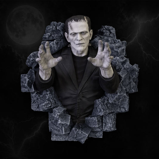 HOLLYWOOD COLLECTIBLES FRANKENSTEIN CLASSIC HORROR EDITION HALF SCALE WALL SCULPTURE STATUA 48 cm