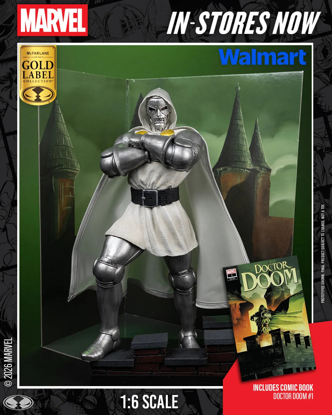 MARVEL COLLECTION 1:6 WV8 DOCTOR DOOM #1 FUTURE FOUNDATION GOLD LABEL FIGURE